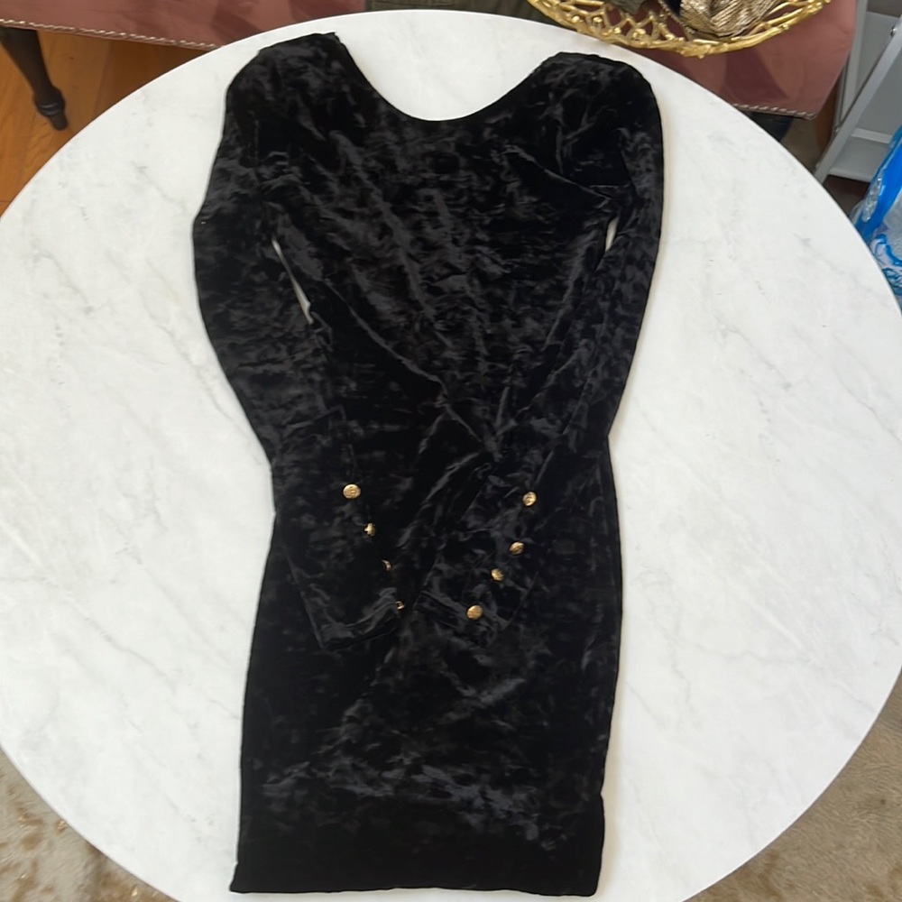lina dress black with shoulder pads